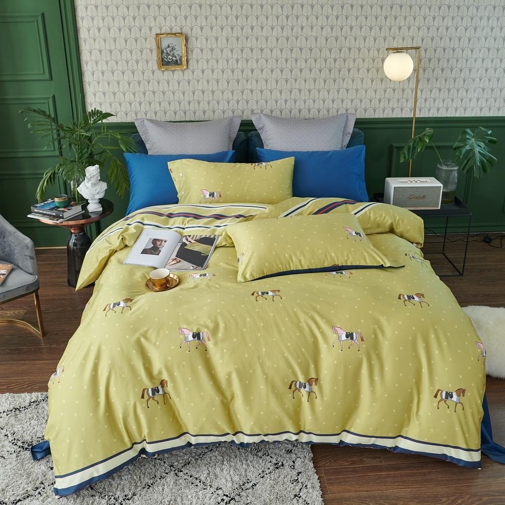 91家纺网 家纺一手货源 找家纺 优然居2020新款60S长绒棉活性印花四件套 巴鲁玛