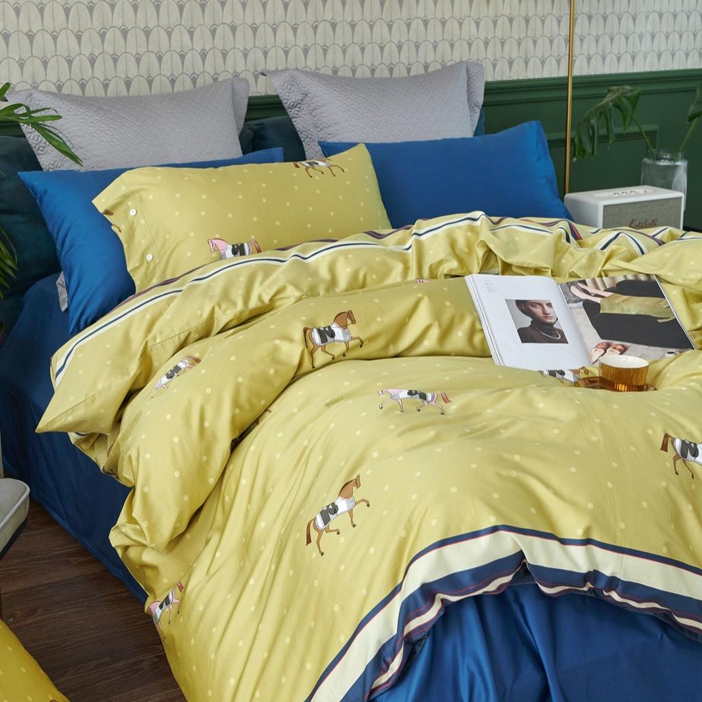 91家纺网 家纺一手货源 找家纺 优然居2020新款60S长绒棉活性印花四件套 巴鲁玛