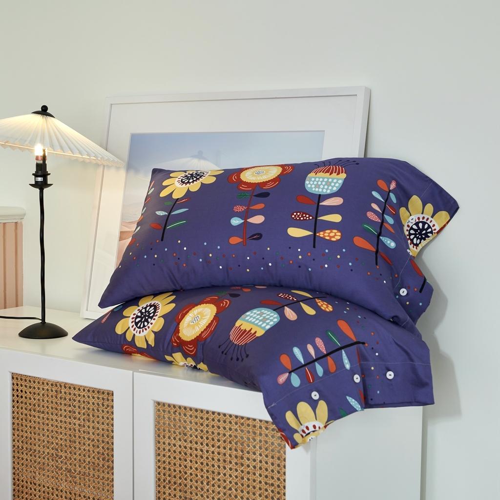 91家纺网 家纺一手货源 找家纺 优然居2020新款60S长绒棉活性印花四件套 春华蓝