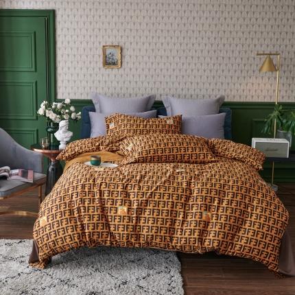 91家纺网 家纺一手货源 找家纺 优然居2020新款60S长绒棉活性印花四件套 米拉达