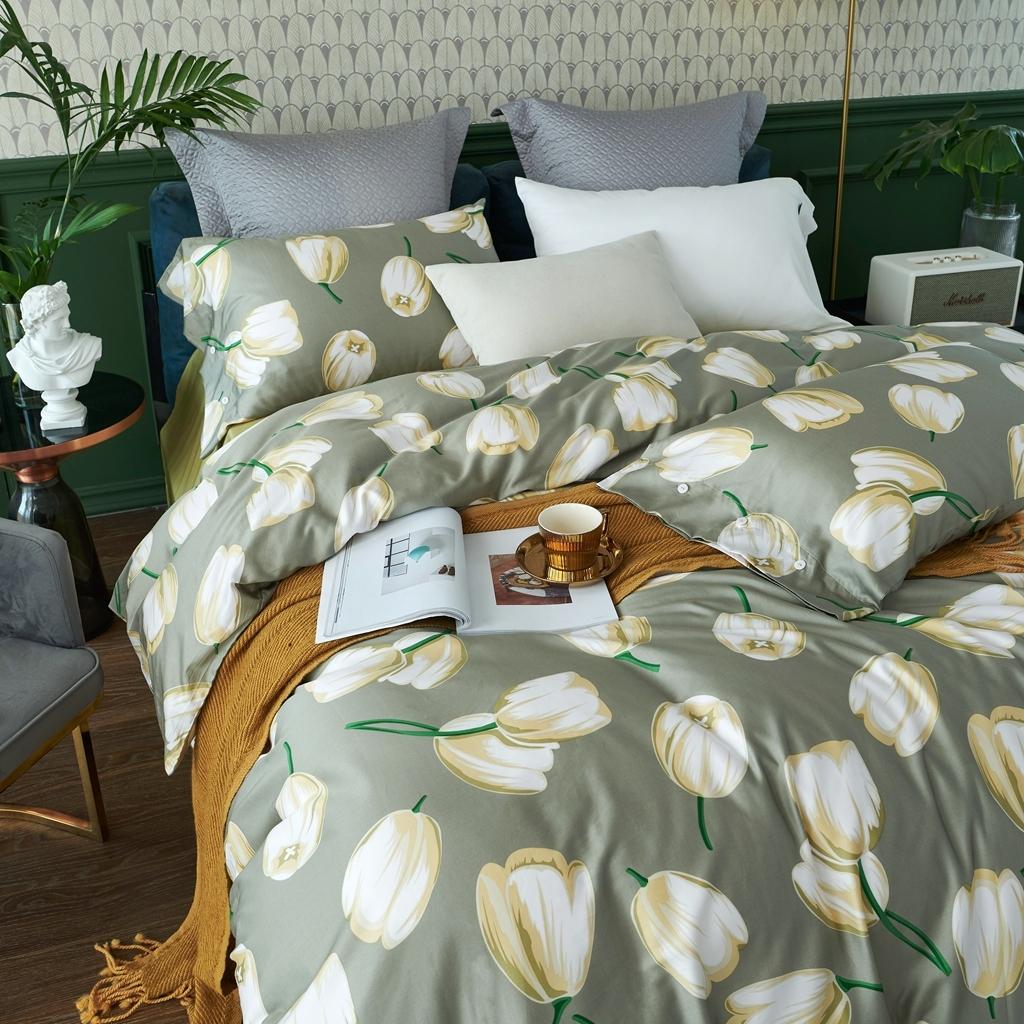 91家纺网 家纺一手货源 找家纺 优然居2020新款60S长绒棉活性印花四件套 浦路斯