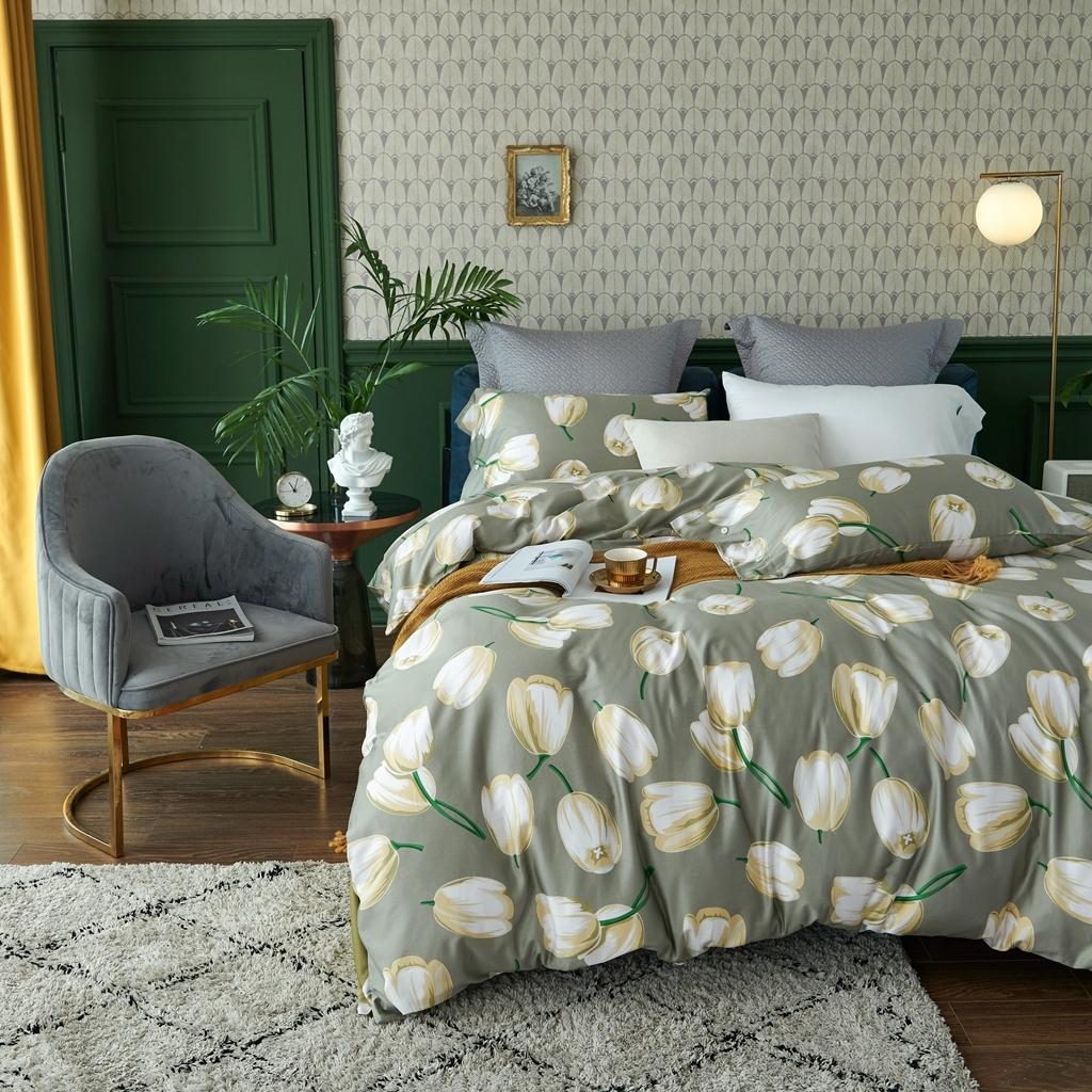 91家纺网 家纺一手货源 找家纺 优然居2020新款60S长绒棉活性印花四件套 浦路斯