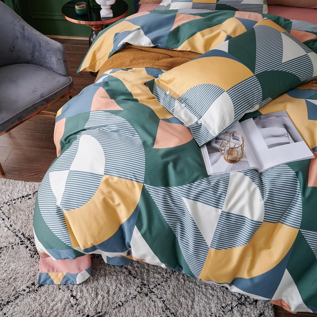 91家纺网 家纺一手货源 找家纺 优然居2020新款60S长绒棉活性印花四件套 塞雅绿