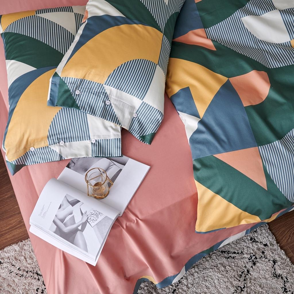 91家纺网 家纺一手货源 找家纺 优然居2020新款60S长绒棉活性印花四件套 塞雅绿