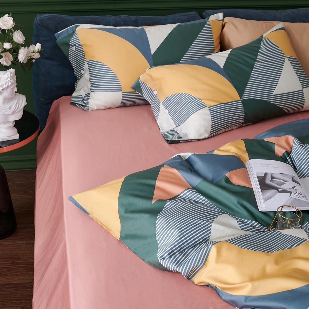 91家纺网 家纺一手货源 找家纺 优然居2020新款60S长绒棉活性印花四件套 塞雅绿