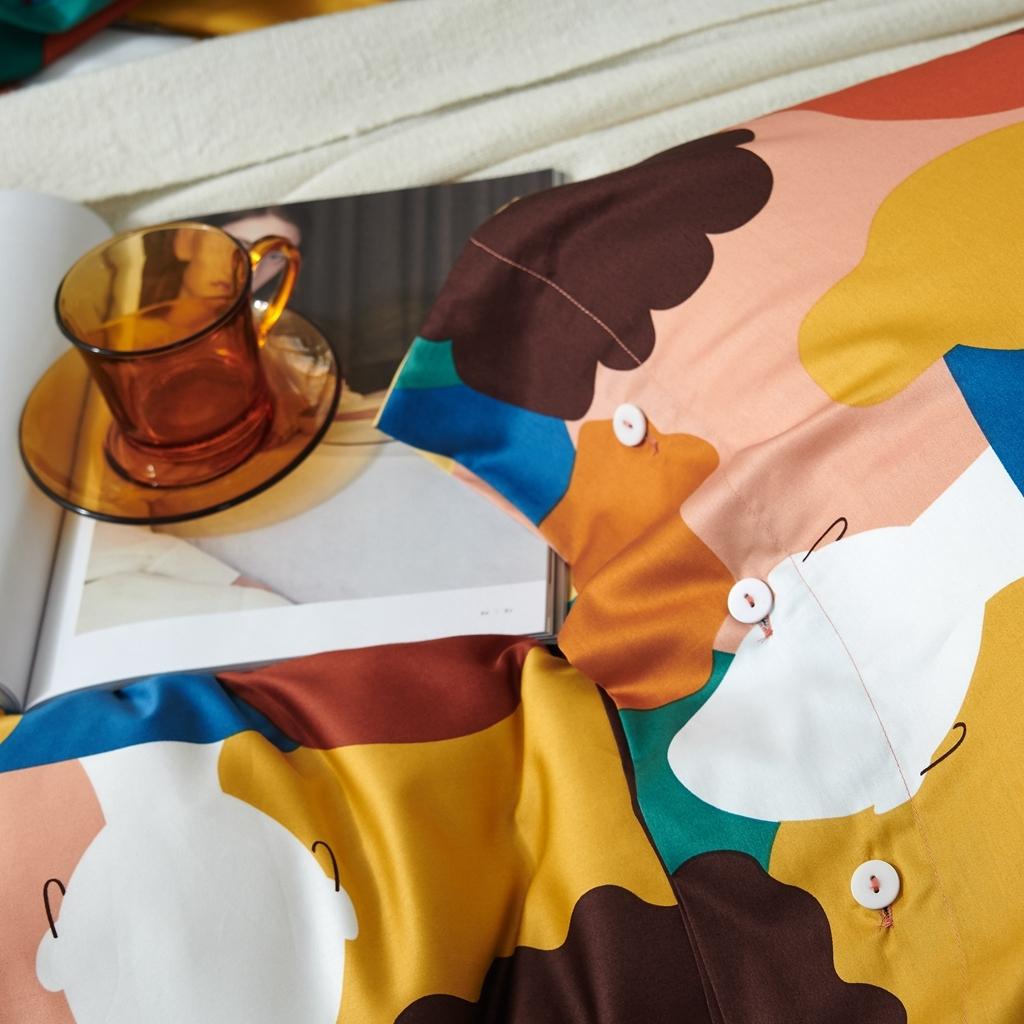 91家纺网 家纺一手货源 找家纺 优然居2020新款60S长绒棉活性印花四件套 邂逅