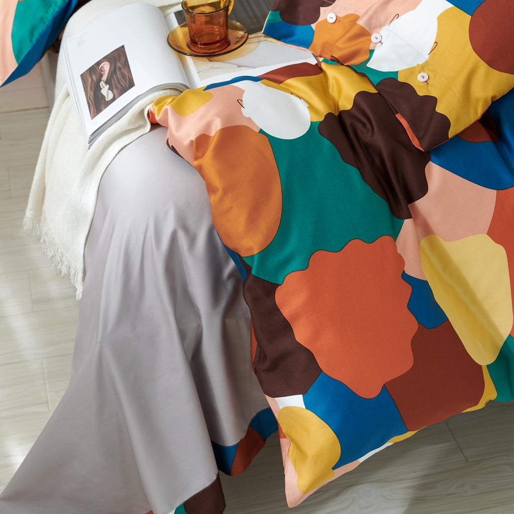 91家纺网 家纺一手货源 找家纺 优然居2020新款60S长绒棉活性印花四件套 邂逅