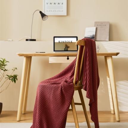 91家纺网 家纺一手货源 找家纺 （总）暖绵绵 新品上架戴维雅单层华夫格针织毯毯子盖毯软装搭毯