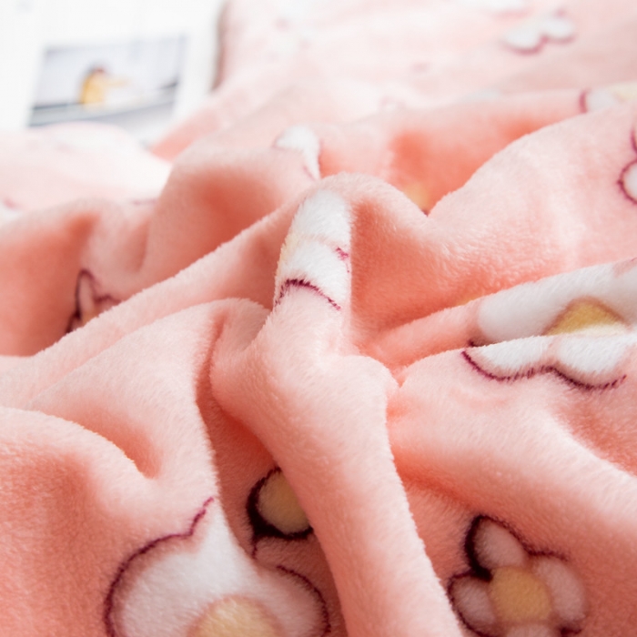 91家纺网 家纺一手货源 找家纺 来菲毛毯25新款270克毛毯印花加厚珊瑚绒毯子柔软法兰绒休闲毯鸡蛋花