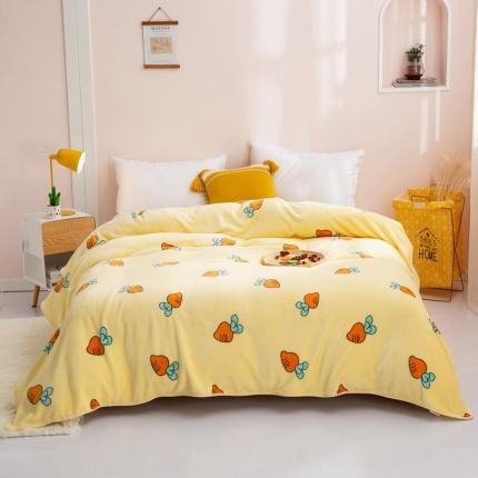 91家纺网 家纺一手货源 找家纺 来菲毛毯25新款270克毛毯印花加厚珊瑚绒毯子柔软法兰绒休闲毯萝卜