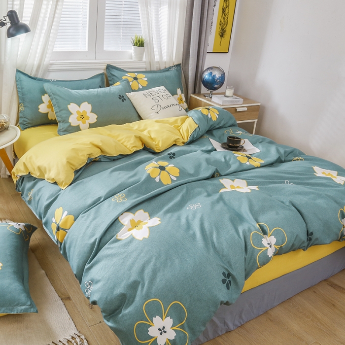 91家纺网 家纺一手货源 找家纺 梦卓家纺 芦荟棉活性印花四件套 花香物语