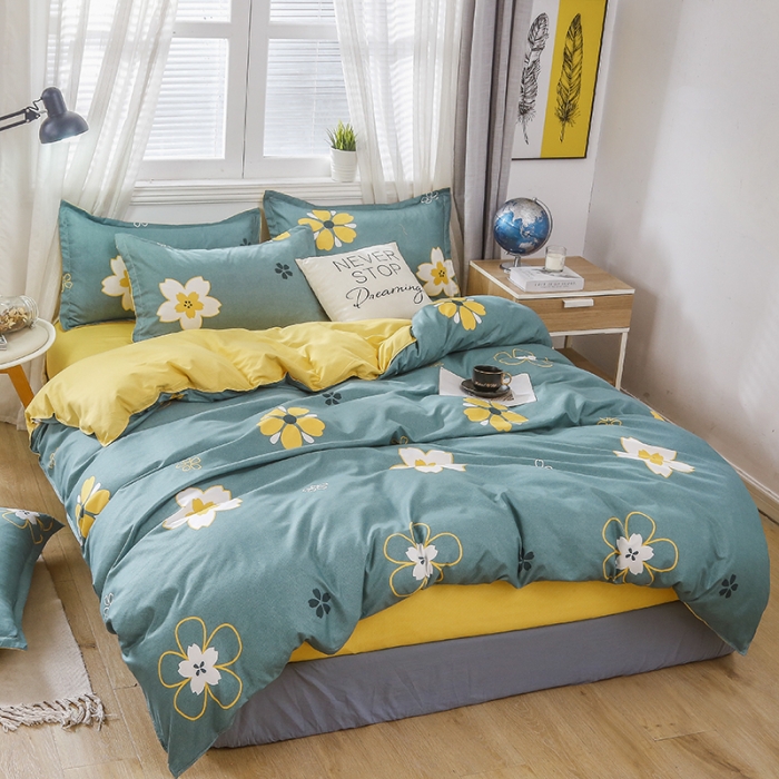 91家纺网 家纺一手货源 找家纺 梦卓家纺 芦荟棉活性印花四件套 花香物语