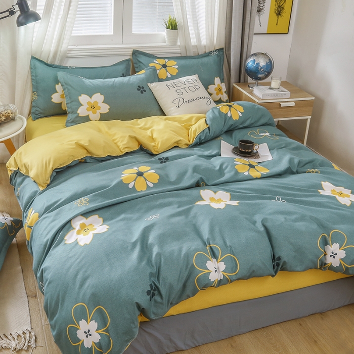 91家纺网 家纺一手货源 找家纺 梦卓家纺 芦荟棉活性印花四件套 花香物语