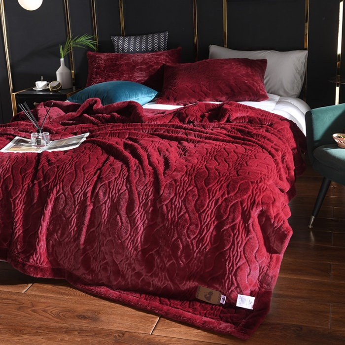 91家纺网 家纺一手货源 找家纺 (总） 卡奥 2021纯色貂皮毯子加厚仿皮草盖毯银狐绒毛毯