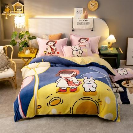 91家纺网 家纺一手货源 找家纺 （总） 塔塔 2025新款牛奶绒大版四件套