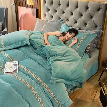91家纺网 家纺一手货源 找家纺 总七七 2025新款保暖加厚提花牛奶绒四件套法莱水晶绒