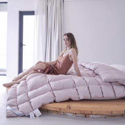 绒研羽绒 2025新款不规则面包白鹅绒被 豆沙