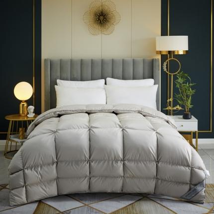 绒研羽绒 2025新款不规则面包白鹅绒被 灰色
