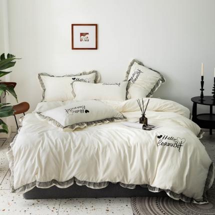 91家纺网 家纺一手货源 找家纺 （总）睡美美 2025新款韩风水洗棉四件套