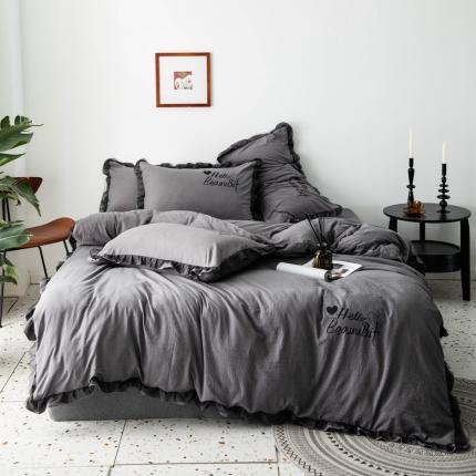 91家纺网 家纺一手货源 找家纺 （总）睡美美 2025新款韩风水洗棉四件套