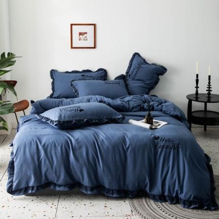 91家纺网 家纺一手货源 找家纺 （总）睡美美 2025新款韩风水洗棉四件套