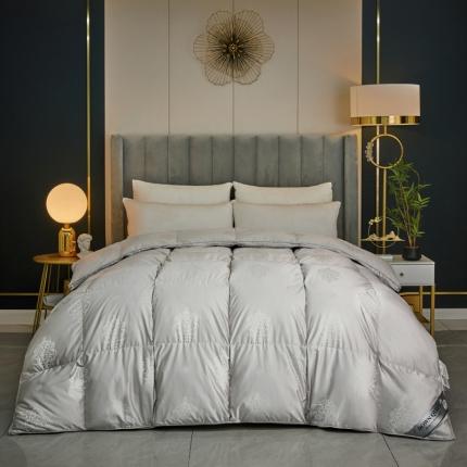 91家纺网 家纺一手货源 找家纺 （总）绒研羽绒 2025新款真丝大提花乔治面包鹅绒被冬被春秋被芯