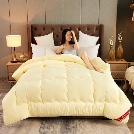 91家纺网 家纺一手货源 找家纺 天瑜家纺 2023新款磨毛压花冬被 黄色
