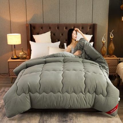 91家纺网 家纺一手货源 找家纺 天瑜家纺 2023新款磨毛压花冬被 灰色