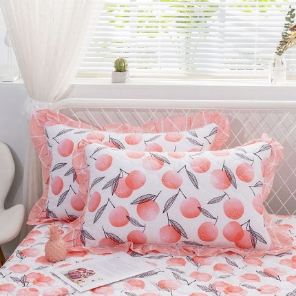 91家纺网 家纺一手货源 找家纺 爱妮玖玖 2025新款 夏风系列 全棉印花夹棉花边枕套