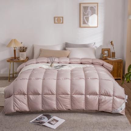 俏企鹅 2025新款立体叠花面包羽绒被 豆沙色