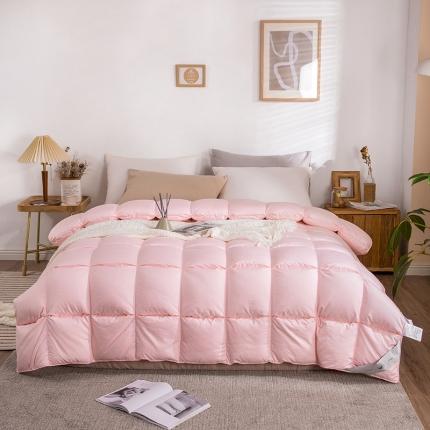 91家纺网 家纺一手货源 找家纺 俏企鹅 2025新款立体叠花面包羽绒被 粉色
