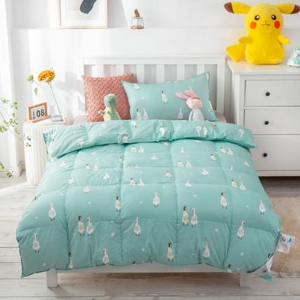 91家纺网 家纺一手货源 找家纺 俏企鹅 2025新款卡通儿童羽绒被 乖乖鹅-蓝