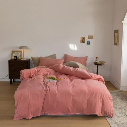 91家纺网 家纺一手货源 找家纺 （总）例外 15色良品天鹅绒四件套棚拍图