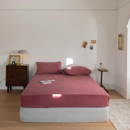 91家纺网 家纺一手货源 找家纺 （总）例外 15色良品天鹅绒单床笠棚拍图