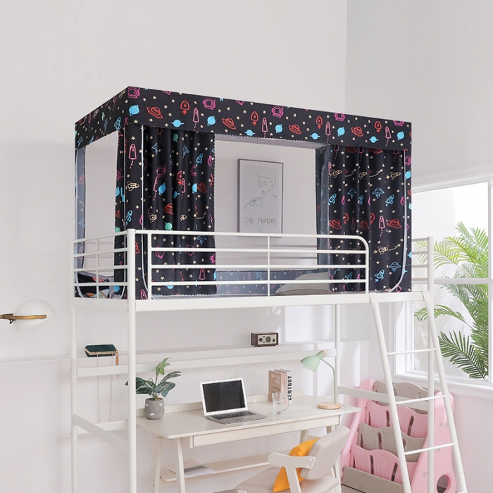 91家纺网 家纺一手货源 找家纺 新太阳2022新款新款学生宿舍免安装遮光蚊帐天空系列 外太空