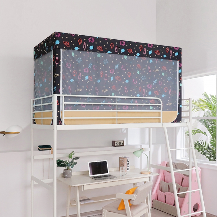 91家纺网 家纺一手货源 找家纺 新太阳2022新款新款学生宿舍免安装遮光蚊帐天空系列 外太空