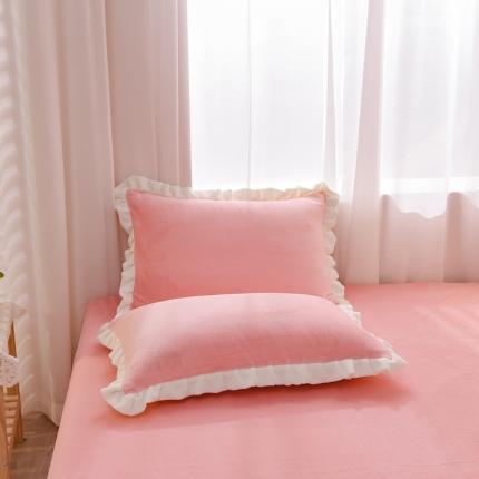 91家纺网 家纺一手货源 找家纺 （总）KA家纺 2023冬季双层花边牛奶法莱水晶绒单枕套