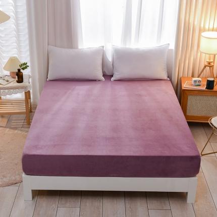 91家纺网 家纺一手货源 找家纺 KA家纺 2022冬季新款加厚保暖牛奶绒单床笠 熏衣紫