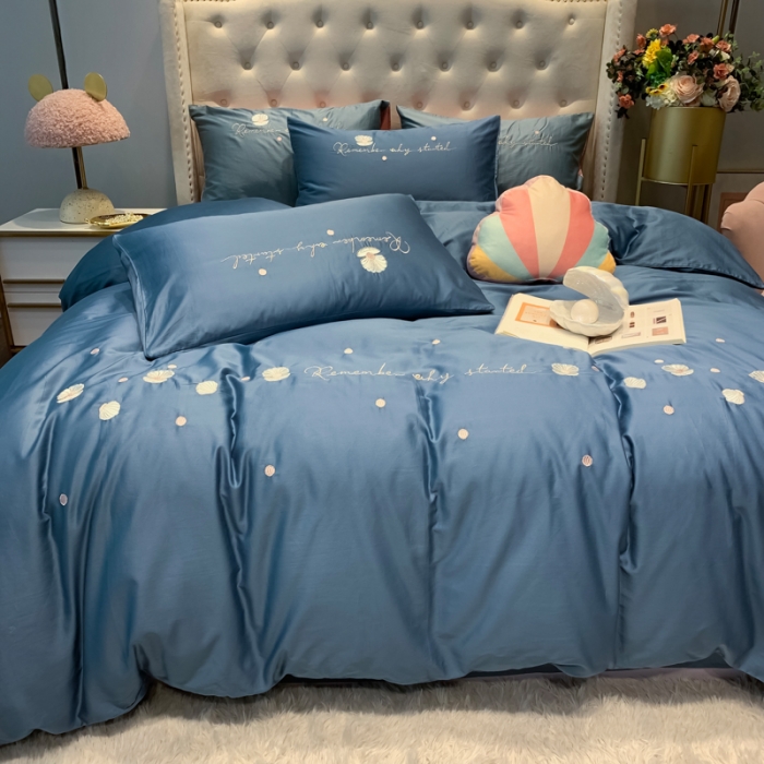 91家纺网 家纺一手货源 找家纺 眠帛家居 2020新款贡缎全棉绣花系列 贝壳宾利兰