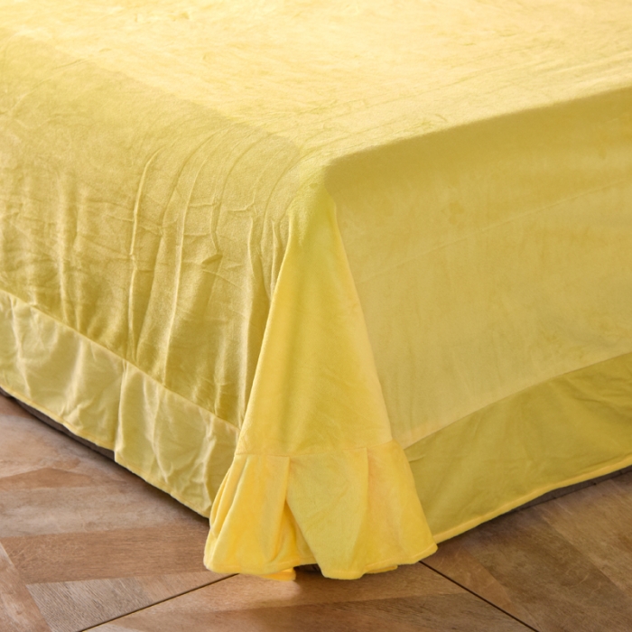 91家纺网 家纺一手货源 找家纺 唐人居 2025新款宝宝绒毛巾绣雏菊系列四件套 雏菊物语-黄