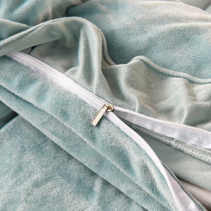 91家纺网 家纺一手货源 找家纺 唐人居 2025新款宝宝绒毛巾绣雏菊系列四件套雏菊物语-浅兰