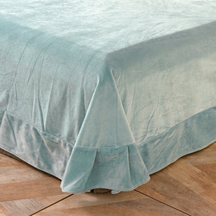 91家纺网 家纺一手货源 找家纺 唐人居 2025新款宝宝绒毛巾绣雏菊系列四件套雏菊物语-浅兰