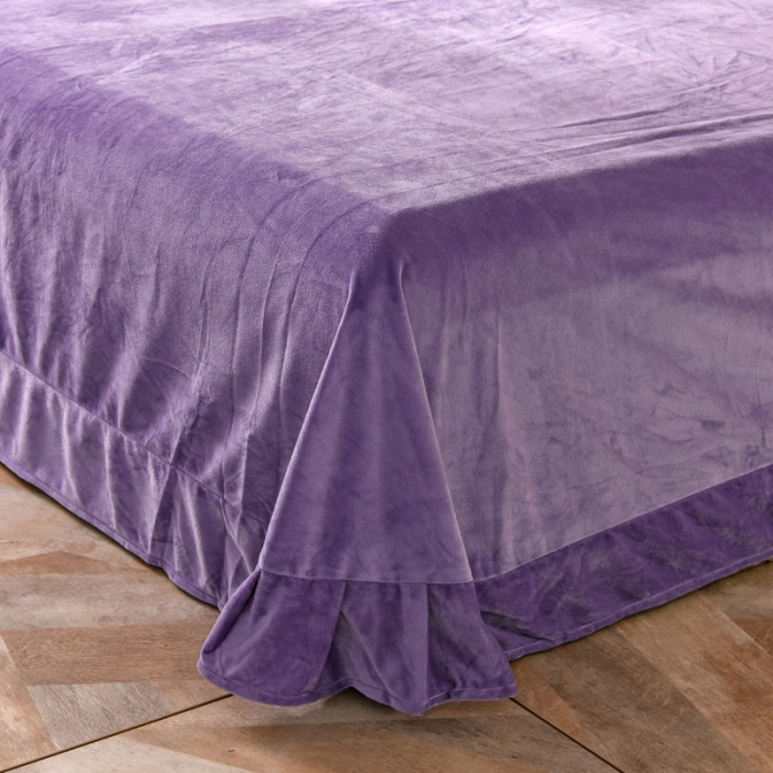 91家纺网 家纺一手货源 找家纺 唐人居 2025新款宝宝绒毛巾绣雏菊系列四件套 雏菊物语-紫