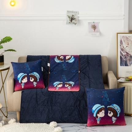 91家纺网 家纺一手货源 找家纺 宝马家纺2022多功能加厚荷兰绒水晶绒数码印花抱枕被星空之恋