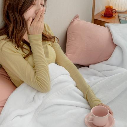 寐眠 2020新款法莱绒毛毯 本白