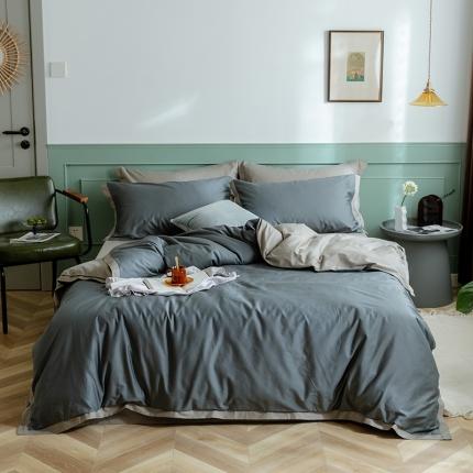 91家纺网 家纺一手货源 找家纺 （总） 寐眠 2020新款40s长绒棉纯色四件套