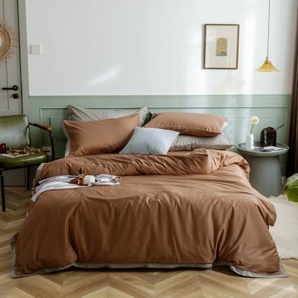 91家纺网 家纺一手货源 找家纺 （总） 寐眠 2020新款40s长绒棉纯色四件套