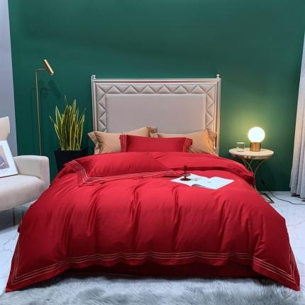 91家纺网 家纺一手货源 找家纺 （总）顾家家居 2023新款100支澳棉刺绣四件套