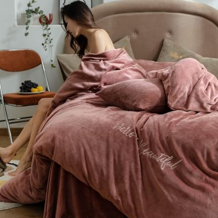 寐眠 2020新款牛奶绒四件套 HelloLife-豆沙