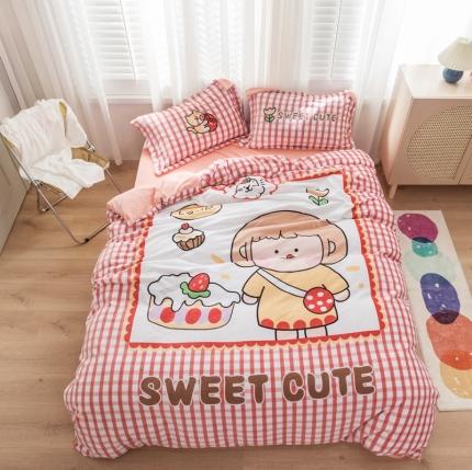 91家纺网 家纺一手货源 找家纺 （总）柚子 2020新款牛奶绒印花大版四件套